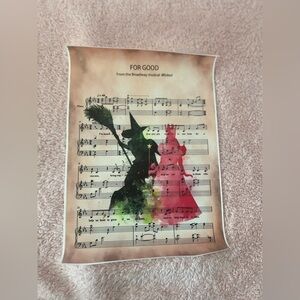 Wicked FOR GOOD Musical Score Sheet Canvas Unframed Wall Art 8.5X12” Home Decor